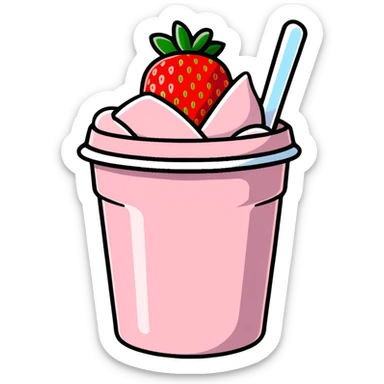 strawberry yogurt cup sticker