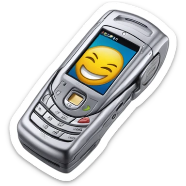 2004 silver Motorola Razr V3, showcasing the iconic sleek clamshell design at a three-quarter angle sticker