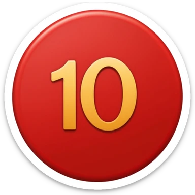 make a circle with a red number 10 in it, and make the numbers themselves red sticker