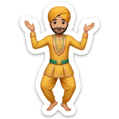 Male Punjabi is dancing on emoji emoji sticker