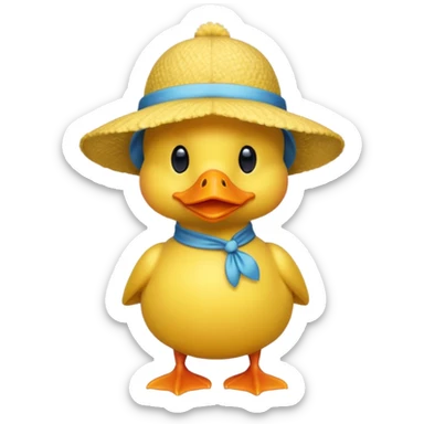 Duck with propeller hat sticker