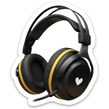 a gaming headset in a table  sticker