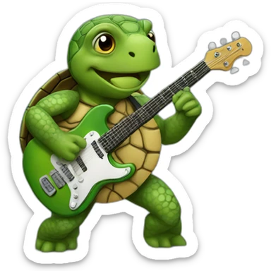 guitarist turtle sticker