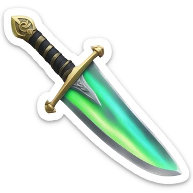 sword with northern lights on blade sticker