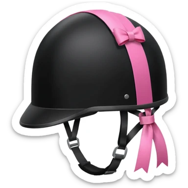Rider helmet black matte at the back theres ribbon attached for female rider sticker