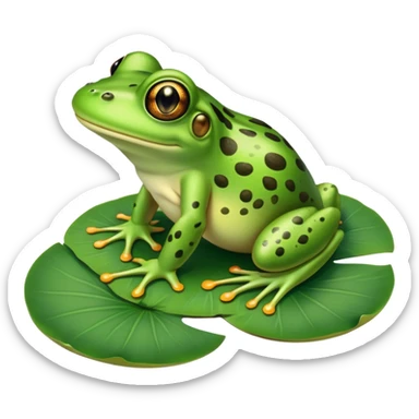 frog on lily pad sticker