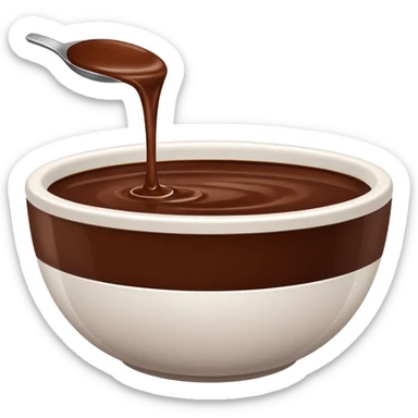 smooth brown liquid in white bowl sticker