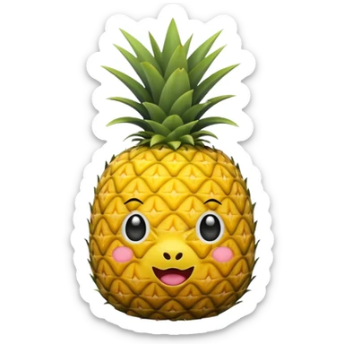 Pineapple labubu sticker