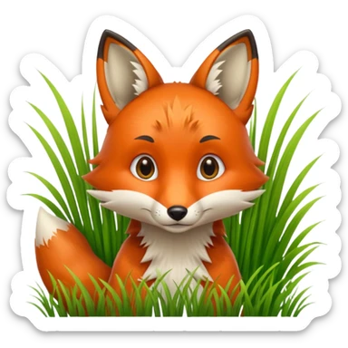 A curious fox peeking from behind tall grass.









































 sticker