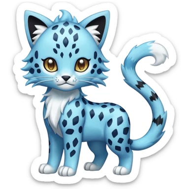 Icy Elemental Pawny Cute Innocent Liepard-Amaura-Litten-Sprigatito-Pokémon-fusion-creature (full body) sticker