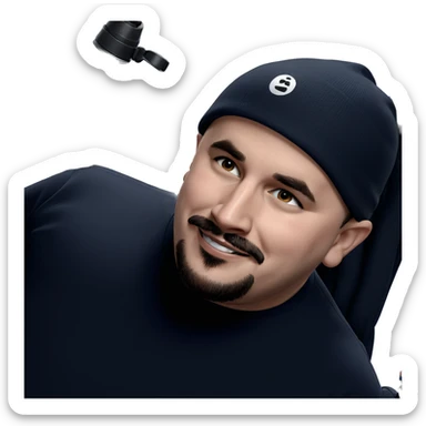 bearded boy with water bottle sticker