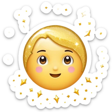  sparkling shiny glitter, with bright sparkles and shimmering particles, simple cute cartoon style sticker