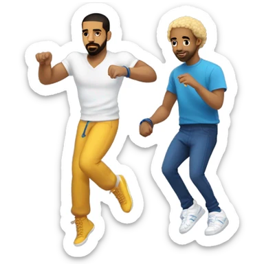 drake and adonis using part of drake to play jump rope sticker