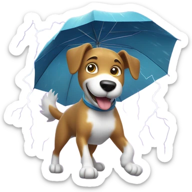 Make an emoji that the dog is dancing in the storm sticker