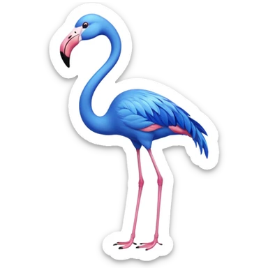 blue flamingo sticker