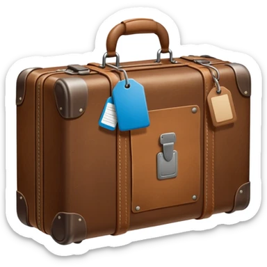 suitcase with tag sticker