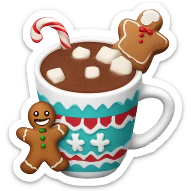 Holiday cocoa with a gingerbread man  sticker
