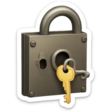 vintage lock and key sticker