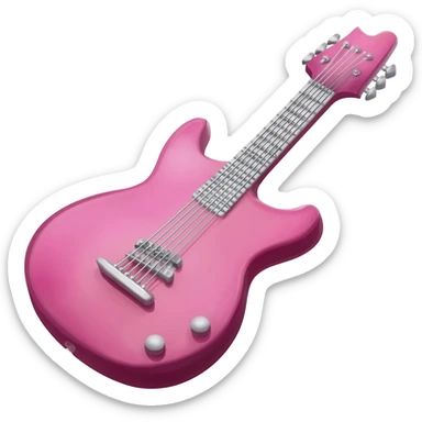 Pink electric guitar sticker