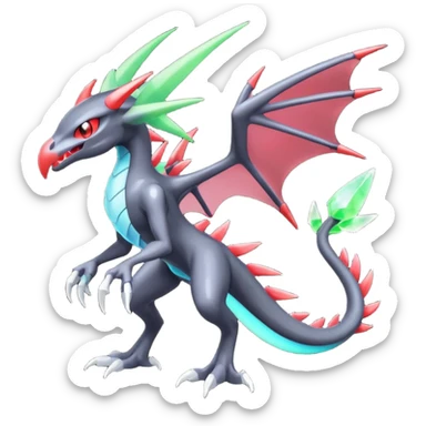 Shiny Aural Darkrai-Flygon-Genesect-Fakémon-fusion (full body) sticker