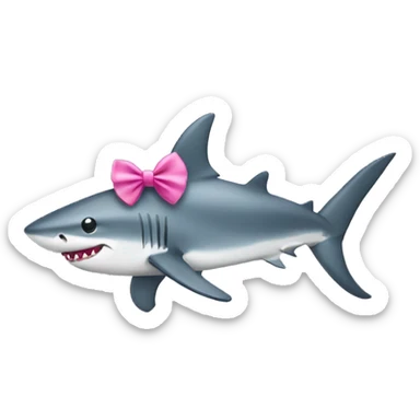 Shark with pink bow sticker