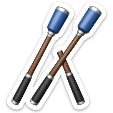 two police batons with handles  sticker