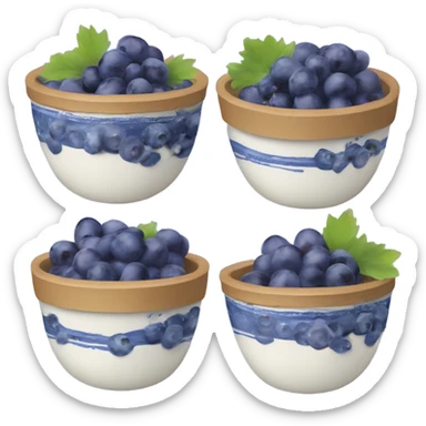 yoghurt bowl with grapes and blueberries sticker