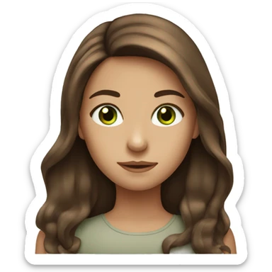 longbrown haired girl with light green eyes sticker