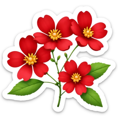 Cherry red flowers sticker