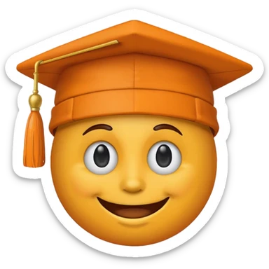 Happy face emoji with orange hat and University of Tennessee logo  sticker