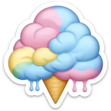 Cotton Candy, Rainbow Cotton Candy – mixed pastel layers of pink, yellow, and blue. sticker