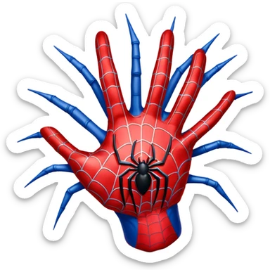 Spider man hand with spicy sense sticker
