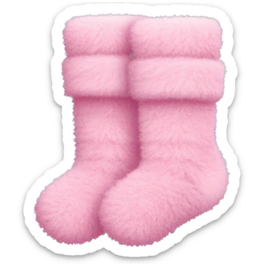 Pink fluffy socks cozy sticker