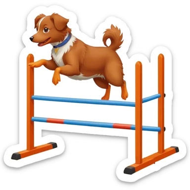 A duck toller dog agility sticker