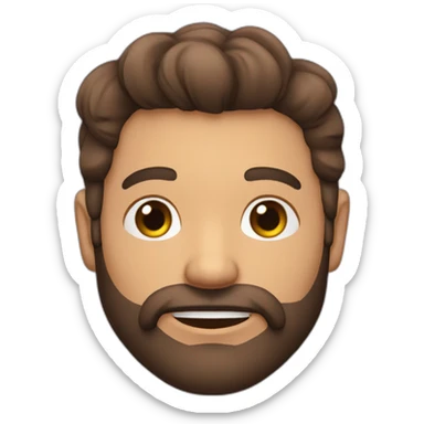 homme chauve avec une barbe brune sticker