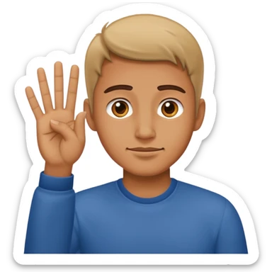 a man making the gesture of not seeing sticker