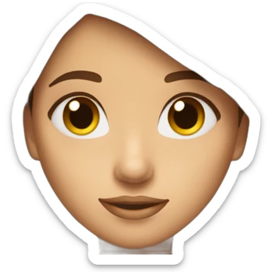 femme cheveux brune yeux marron sticker