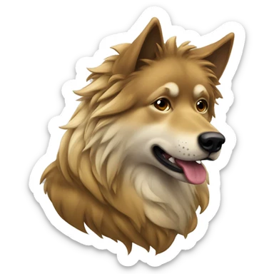 homem  olho  dourado  de  terno  cabelo    curto  e  castanho com  um  lobo sticker