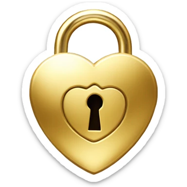 Gold heart shaped padlock sticker