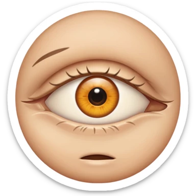 One eye half closed and another eye open emoji sticker
