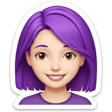 purple hair girl sticker