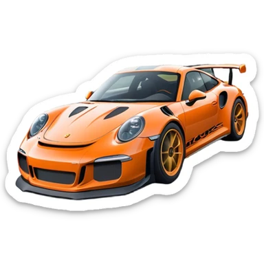 Porsche GT3RS driving on a highway sticker