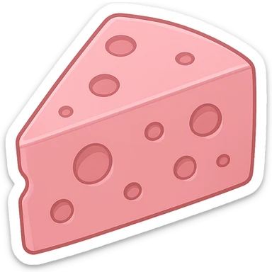 pink cheese wedge sticker