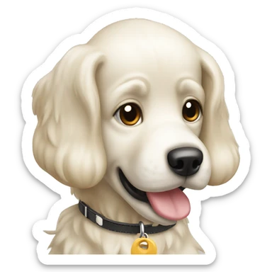 A cream dog lead but no dog sticker