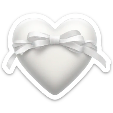 White heart with ribbon bow sticker