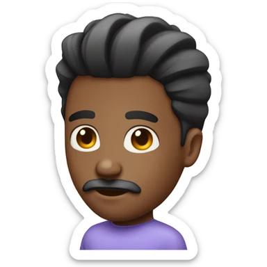 Black male with a taper fade man bun and a mustache and goatee  sticker