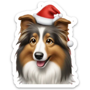 Shetland Sheepdog in Christmas attire sticker