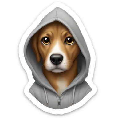 Dog with hoodie sticker