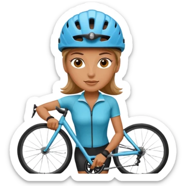 cyclist woman sticker