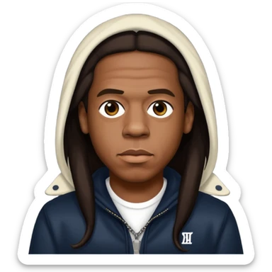Jay-Z with dark brown long hair sticker